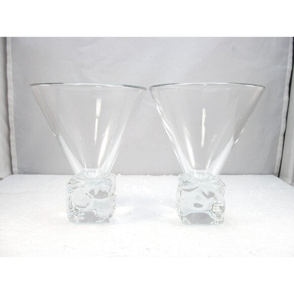Set of 2 Vintage Disaronno Melting Ice Cube Base Martini Glasses Made in Italy - Picture 12 of 16